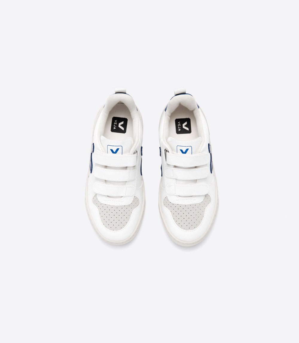 Veja Sneakers Kids - V-10 Velcro Cwl - White/Blue - 2870AECGK